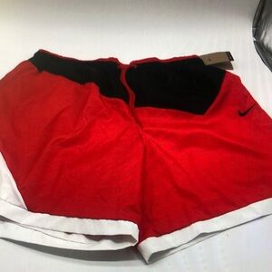 Nike Women's Red and Black Athletic Shorts